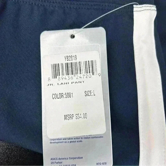 ASICS PANTS GIRLS LARGE LANI JR TRACK JOGGER PANTS ATHLETIC ATHLETE 5001 - Picture 4 of 7